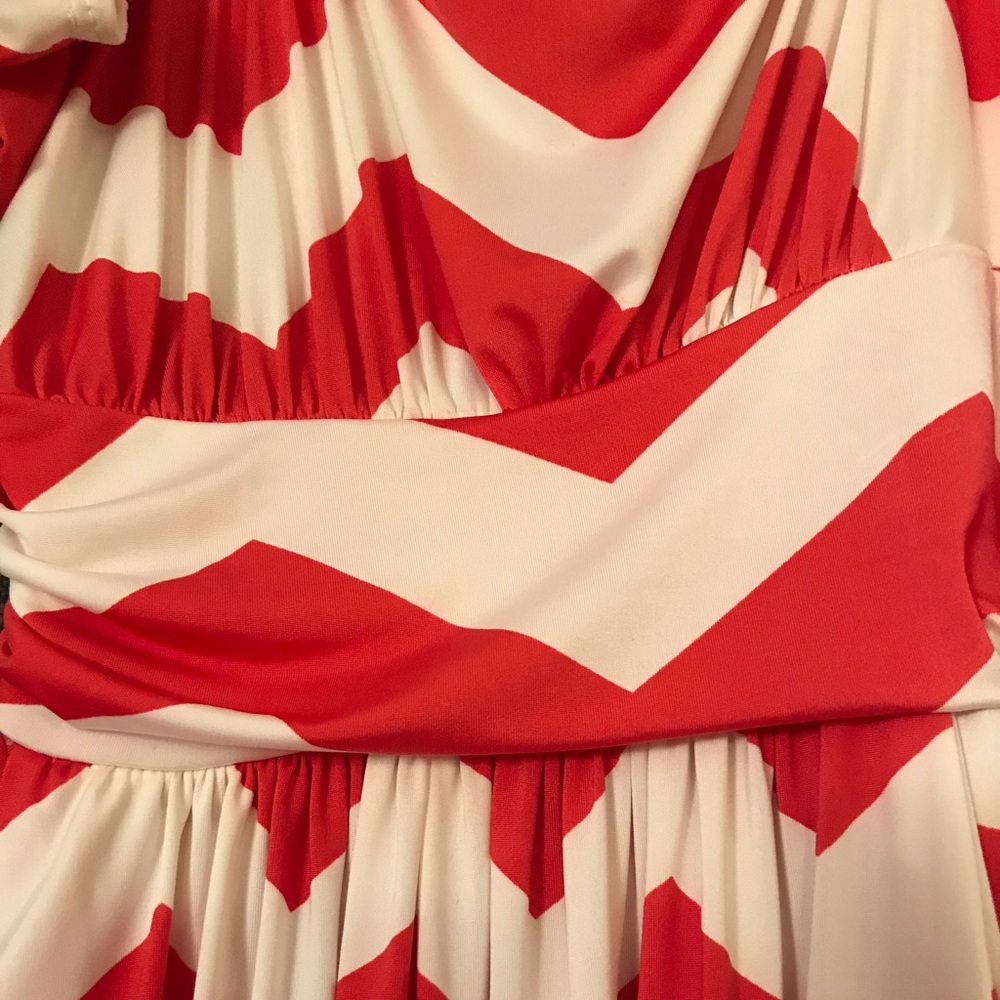 Coral Chevron Maxi Dress